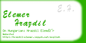 elemer hrazdil business card